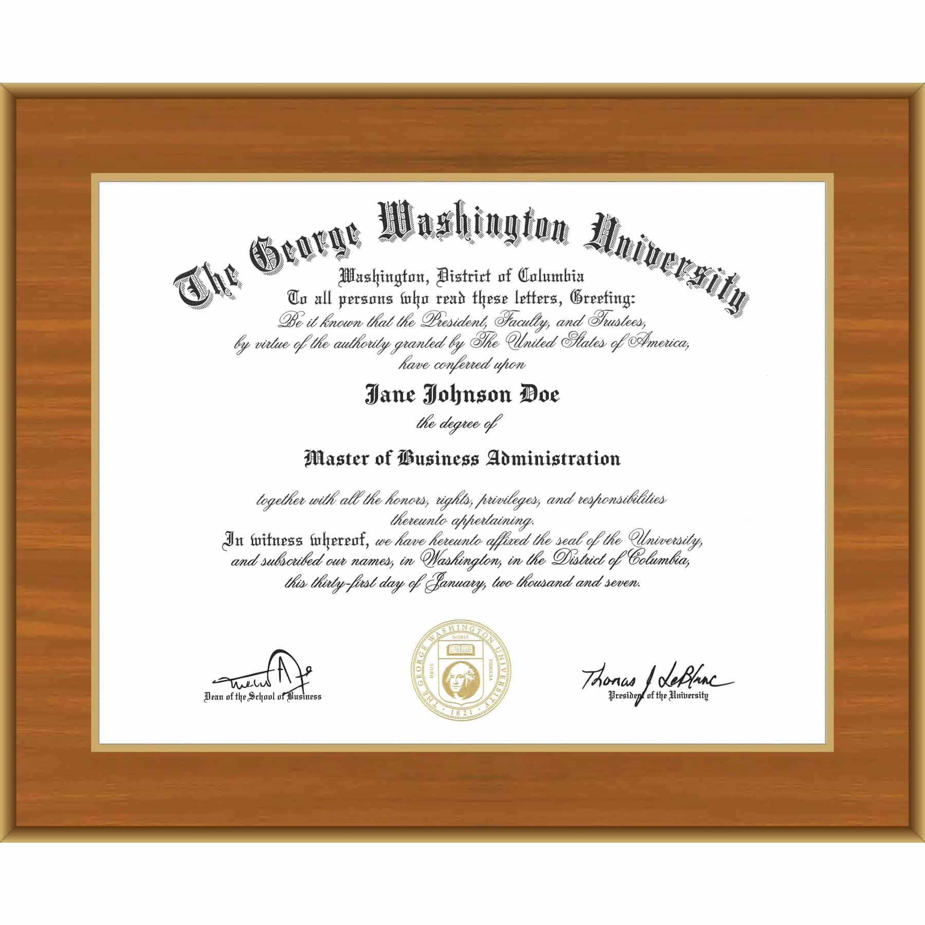 Maple wood plaque sample with gold border - diploma plaque laminators - Certificate plaques - Disclaimer Image